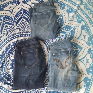 3 pairs of long skinny jeans